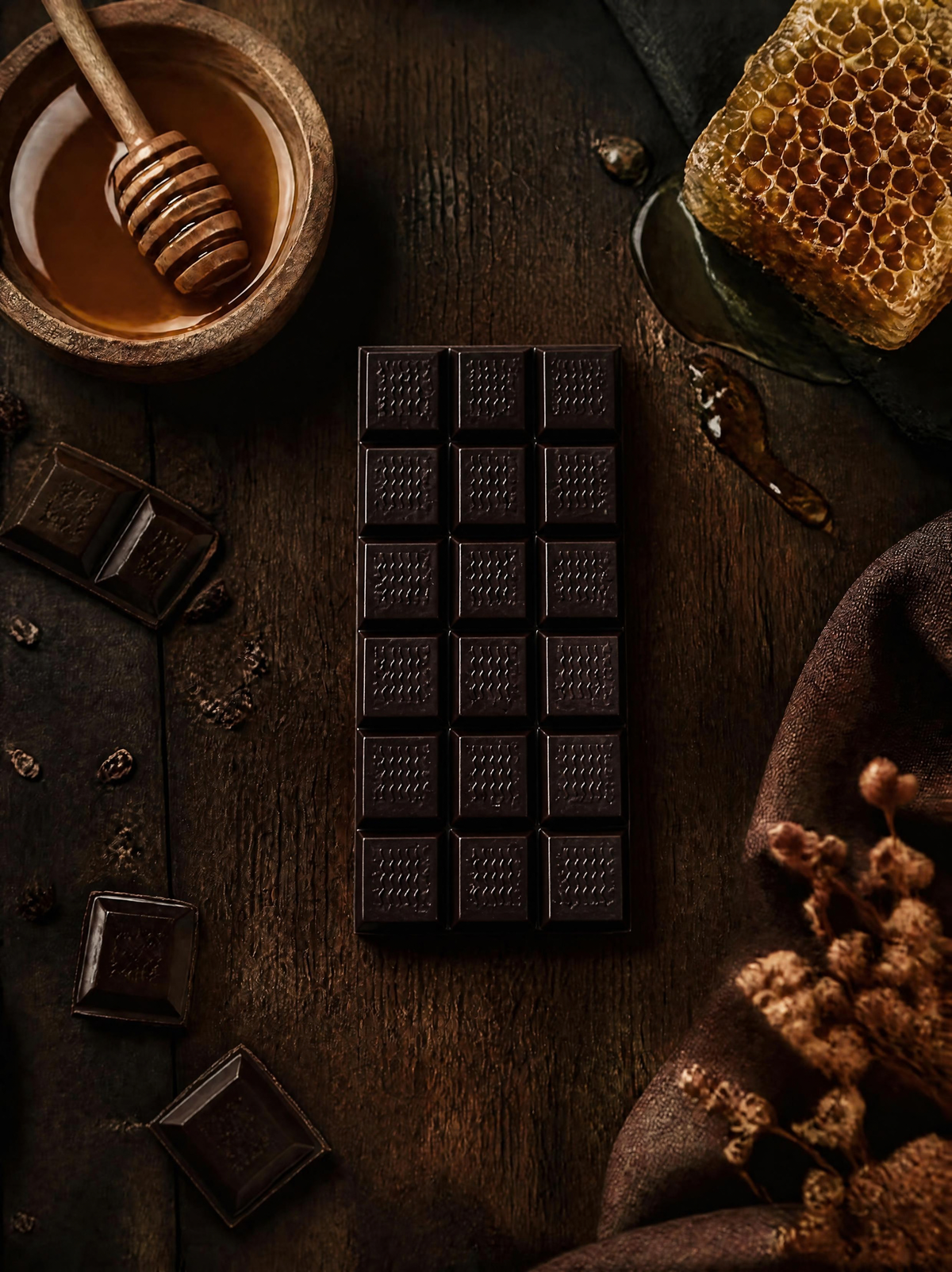 Barretta di Cioccolato Fondente e Miele