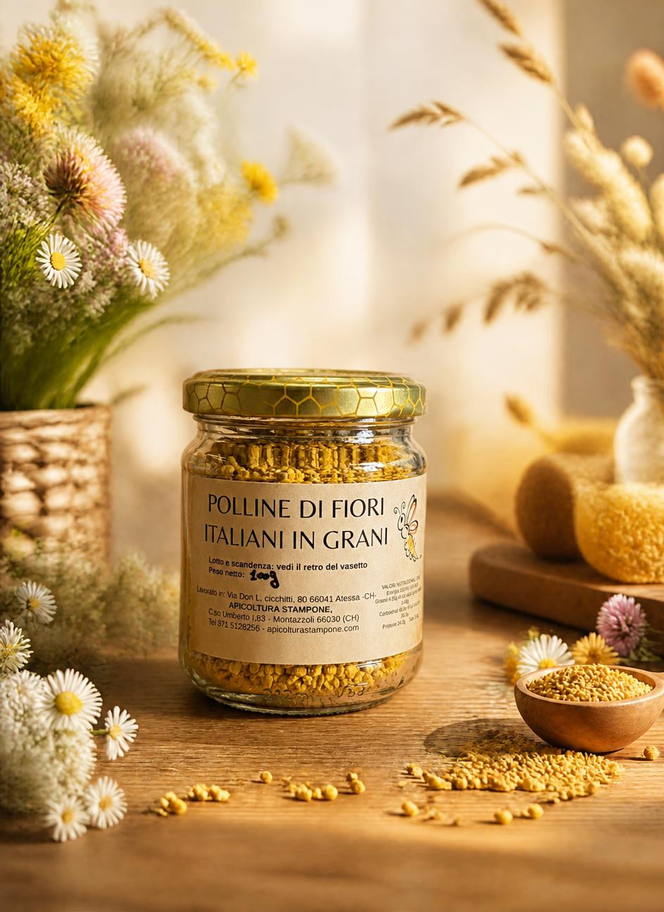 Polline di fiori Italiani in grani